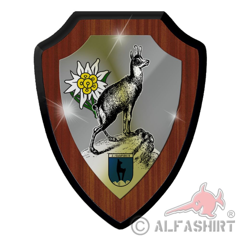 Heraldic shield 2 GebPiBtl 8 Bayern Gebirgspionierbataillon 8 Pioneers # 38534
