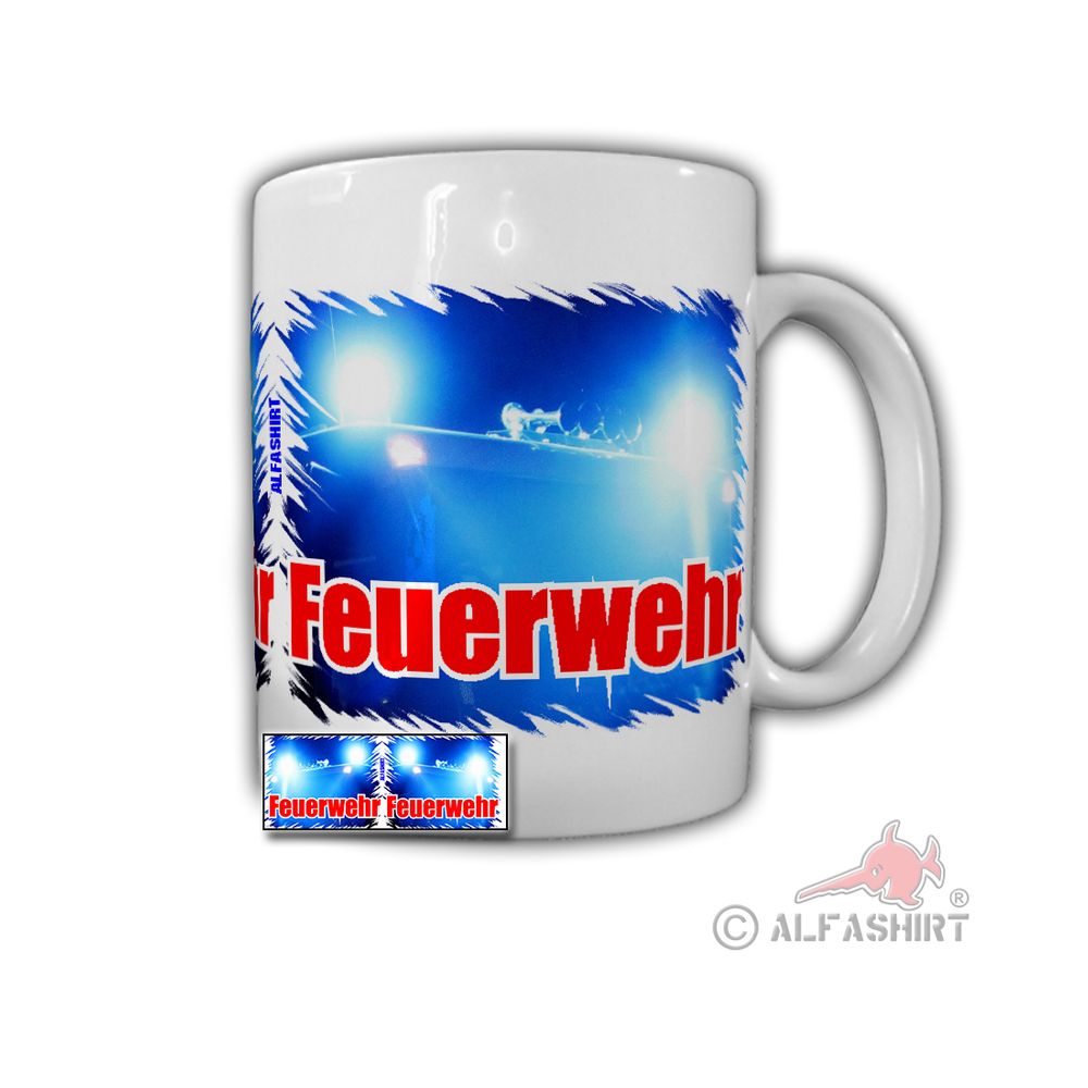 Tasse Feuerwehr Blaulicht Kaffee Feuerwehrwagen Rettungsdienst 112 Brand #32051