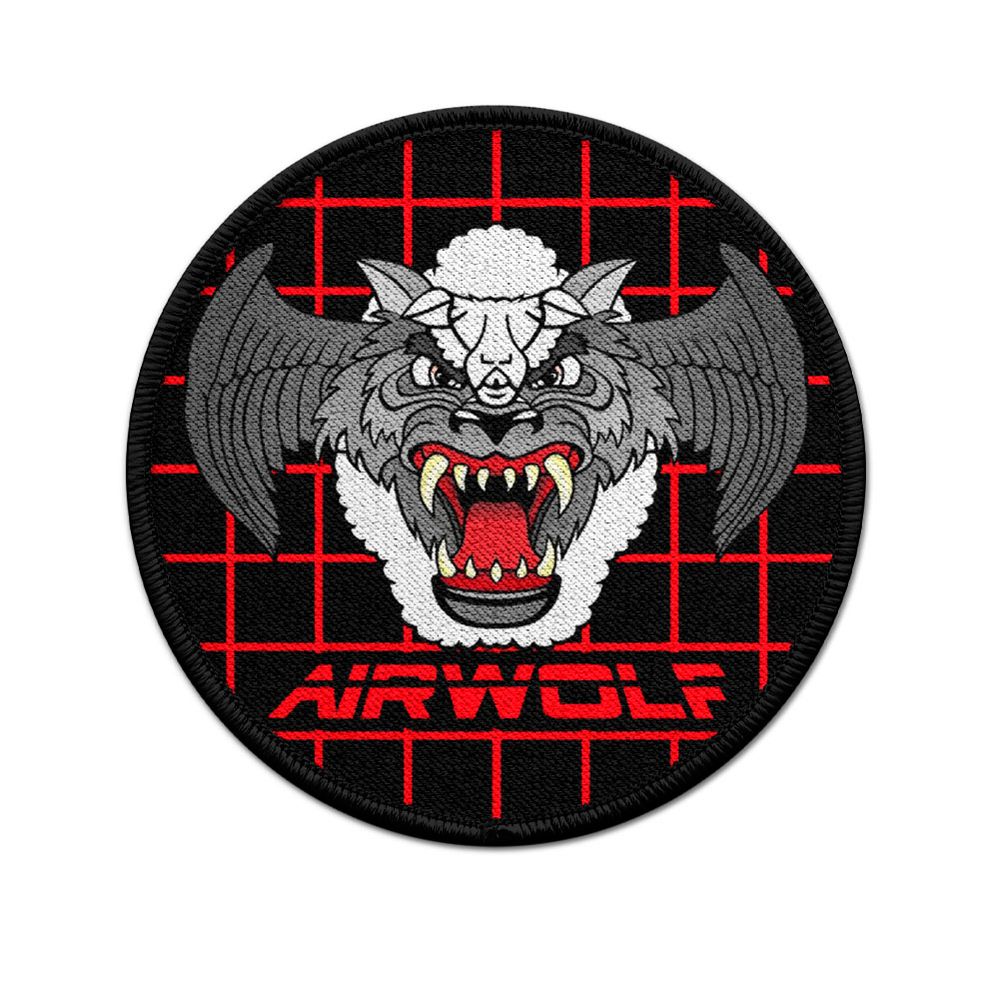 Patch 9cm Abzeichen Airwolf Hubschrauber 80er Film Kult Retro #41309