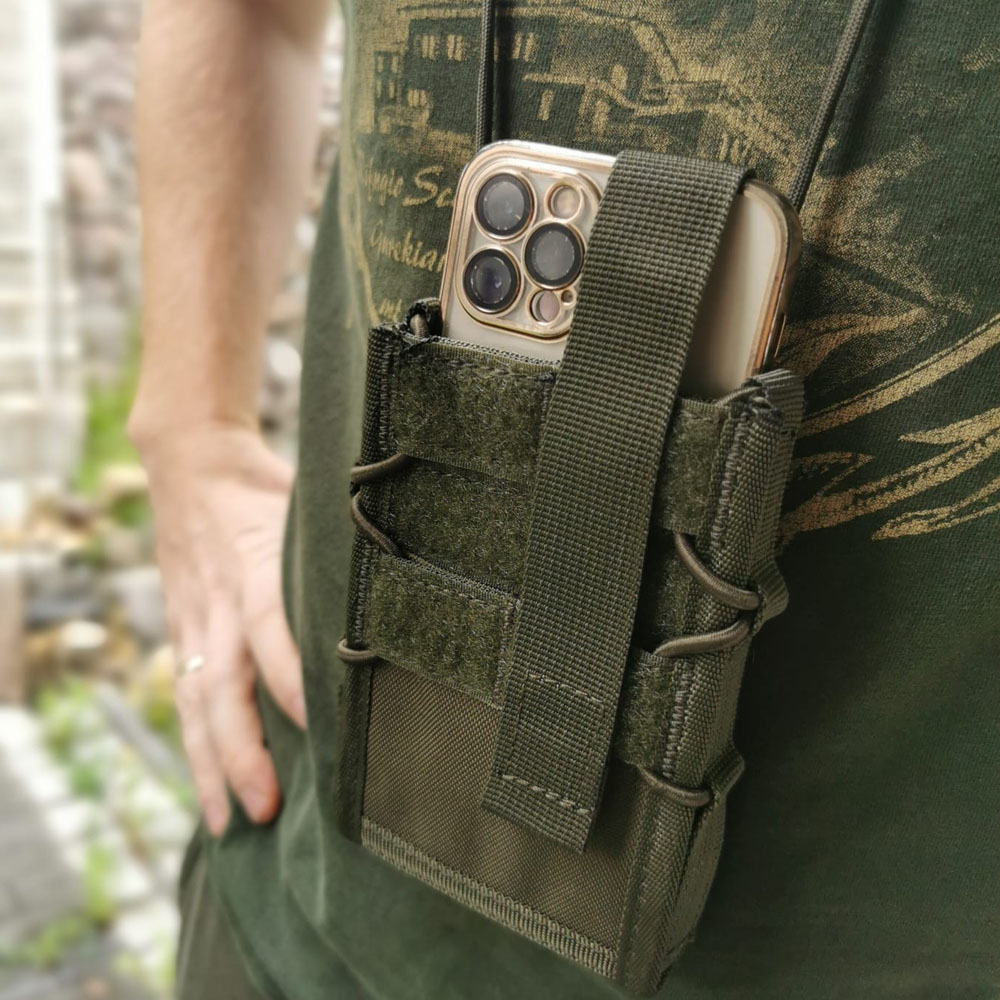 Tactical mobile phone case olive mobile phone outdoor video film mobile phone Molle #43204