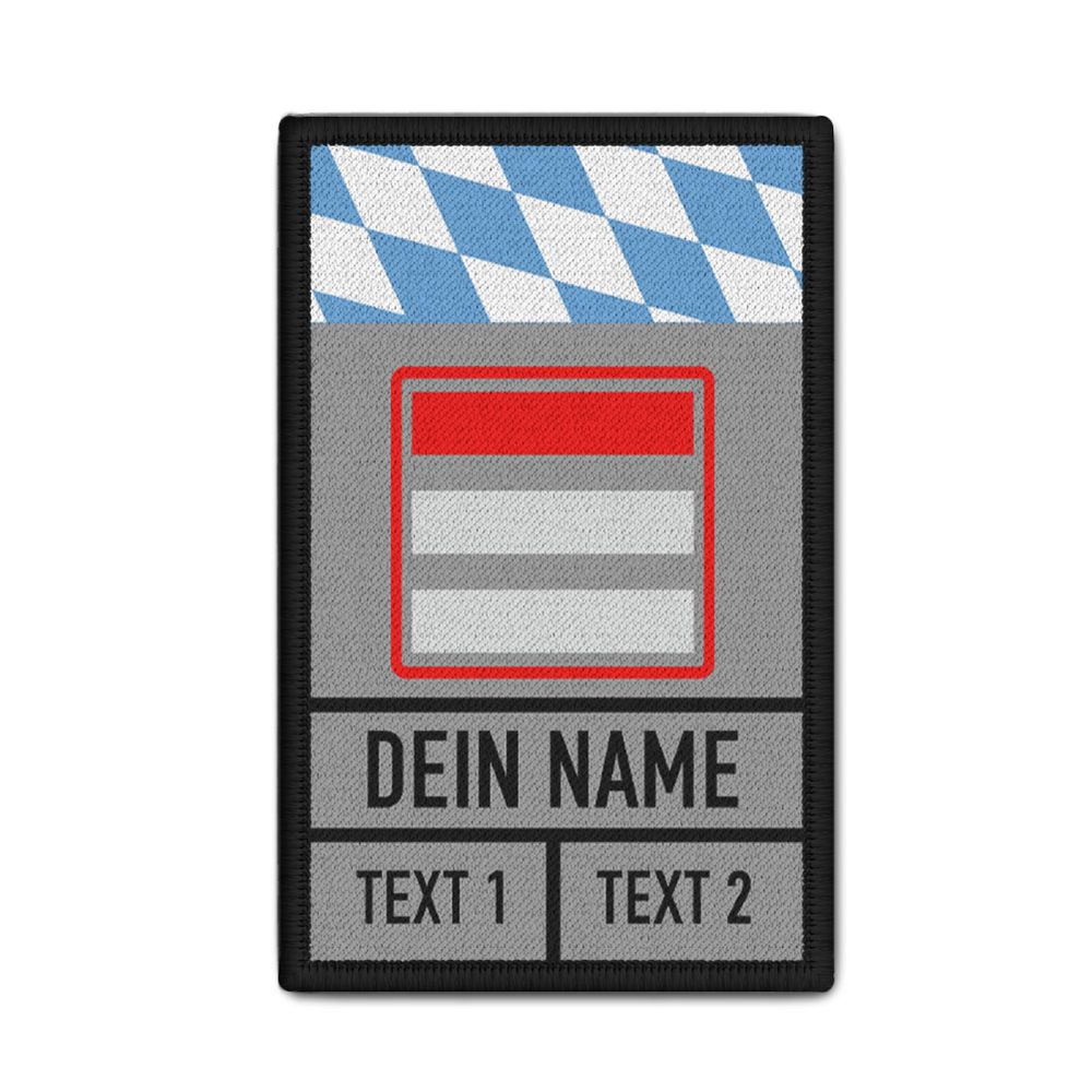 Rank Patch 9,8x6cm personalisierbar grau DE GER Flagge OLM #44412