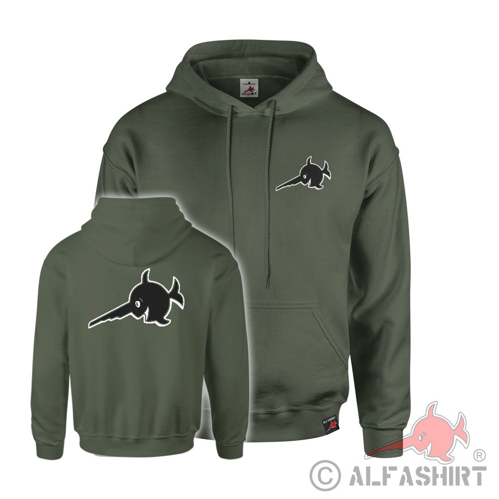 Hoodie olive Alfashirt Fish Swordfish Sawfish Submarine Type VII C #42781