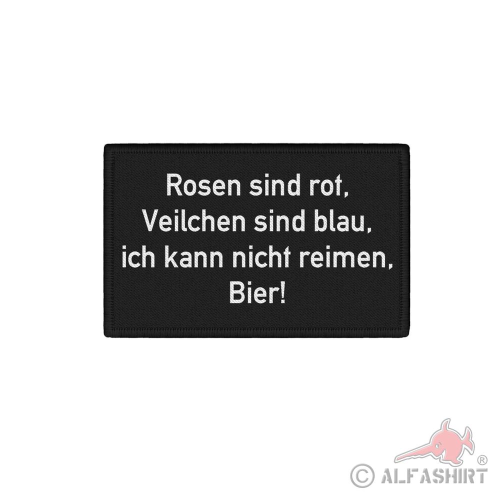 Patch Ich kann nicht reimen Bier Gedicht Fun Humor Spruch #39422
