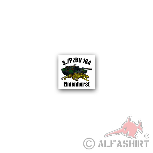 Sticker 3 PzBtl 164 Elmenhorst BW Tank Battalion Tank 7x7cm A3330...