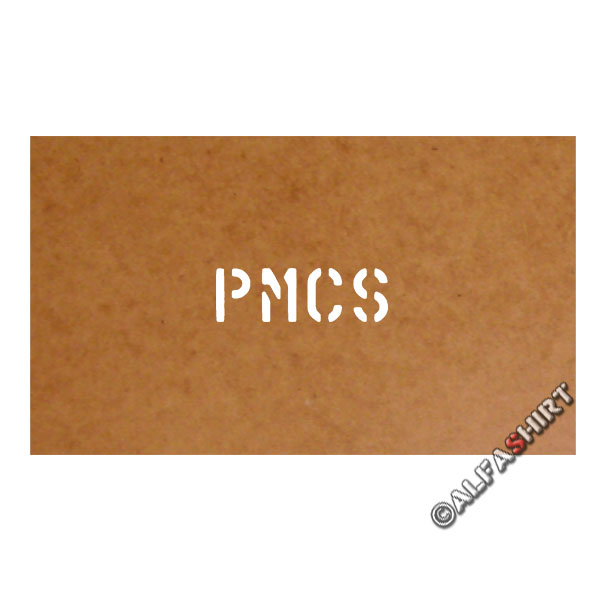 PMCS stencil Bundeswehr oil carton painting template 2,5x8cm # 15170