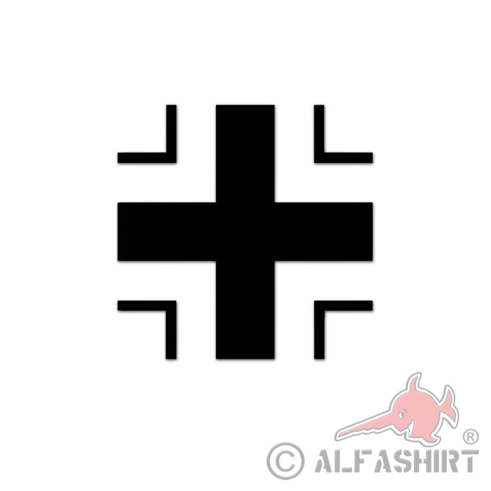 Balkenkreuz Black WH Cross Sticker Emblem Vehicle Identification 5x5cm # A5476