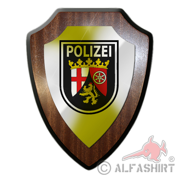 Heraldic shield / wall shield - police Rhineland-Palatinate emblem badge keepsake gift emblem # 18782
