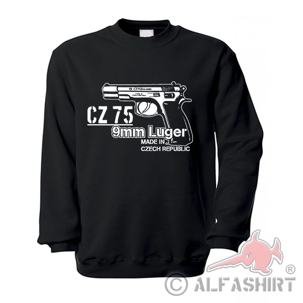 CZ 75 9mm Luger Pistol Weapon Deco Sniper Czech Republic - Sweater # 17760