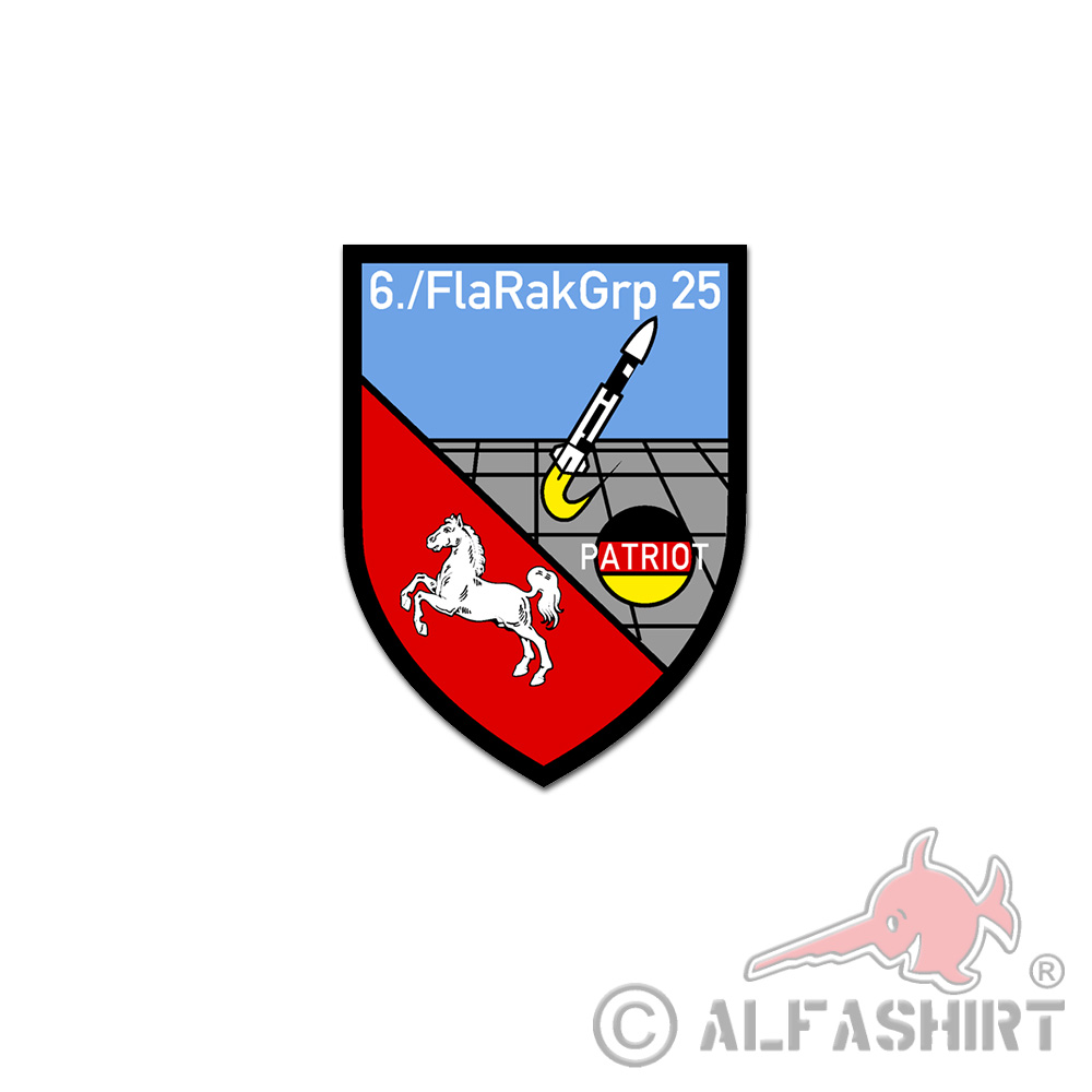 Aufkleber 6 FlaRakGrp 25 Bundeswehr Diepholz Schleswig Holstein ab 7cm #A5983
