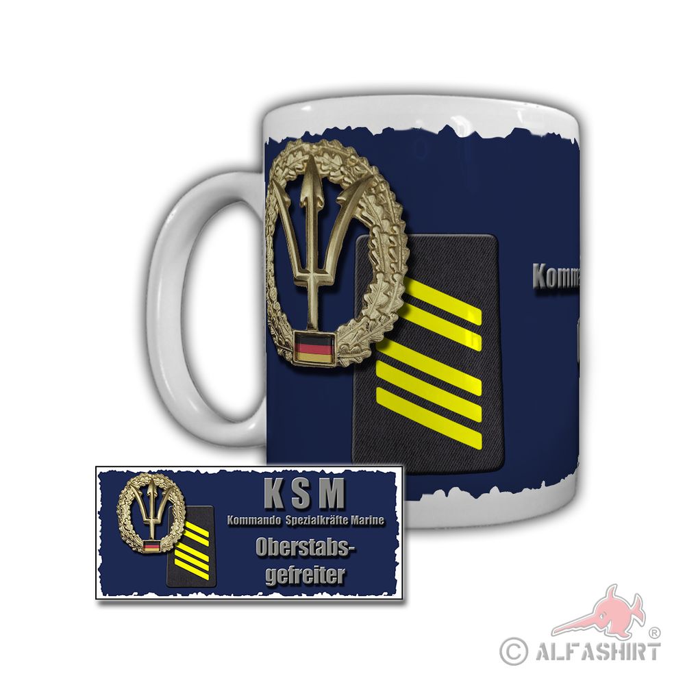 Mug KSM Oberstabsfreiter Marine Afghanistan Rangabzeichen Bundeswehr # 29277 Mug KSM Oberstabsfreiter Marine Afghanistan Rangabzeichen Bundeswehr # 29277