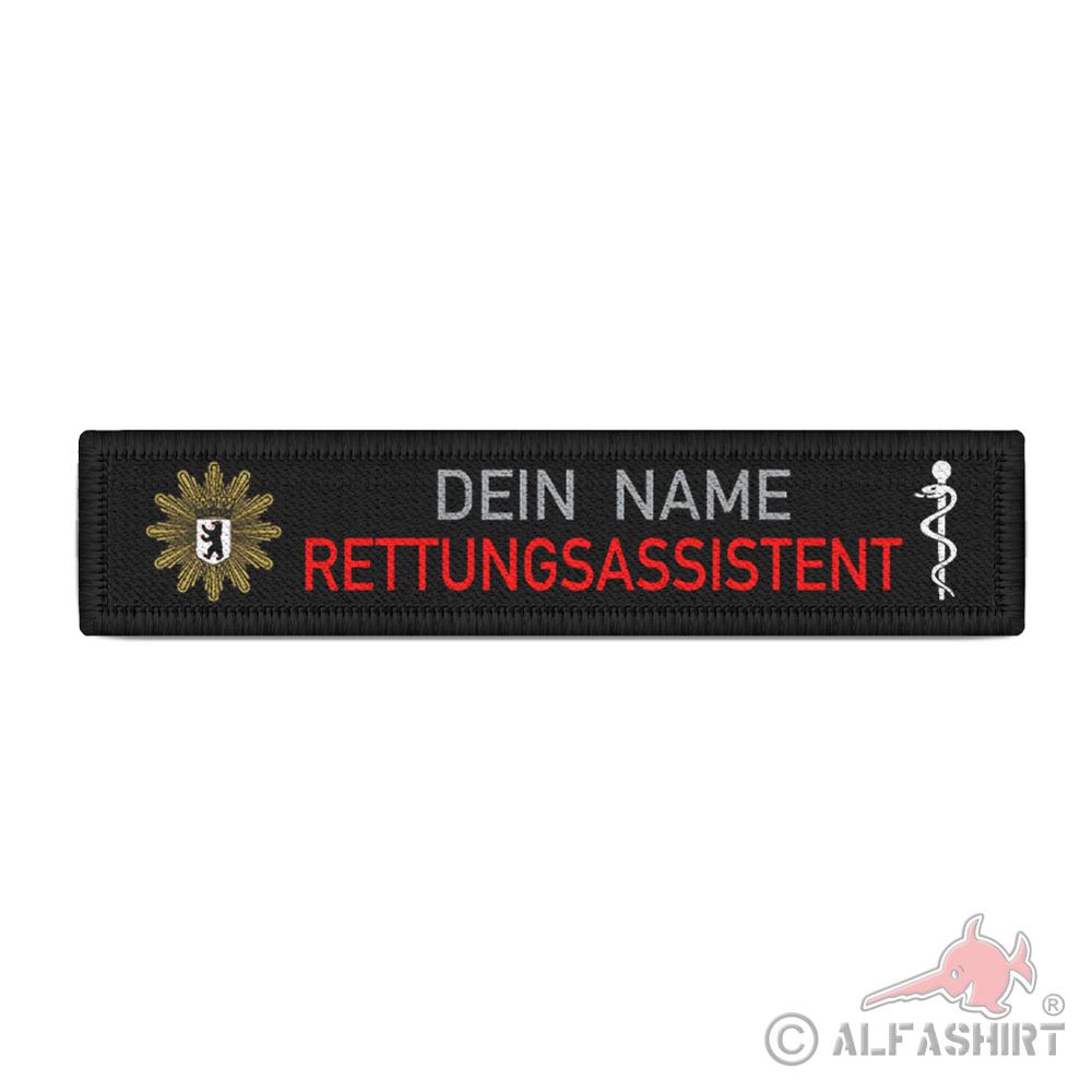 Namenspatch personalisierbar Polizei Wappen Berlin Bär Rettungsassistent #42433