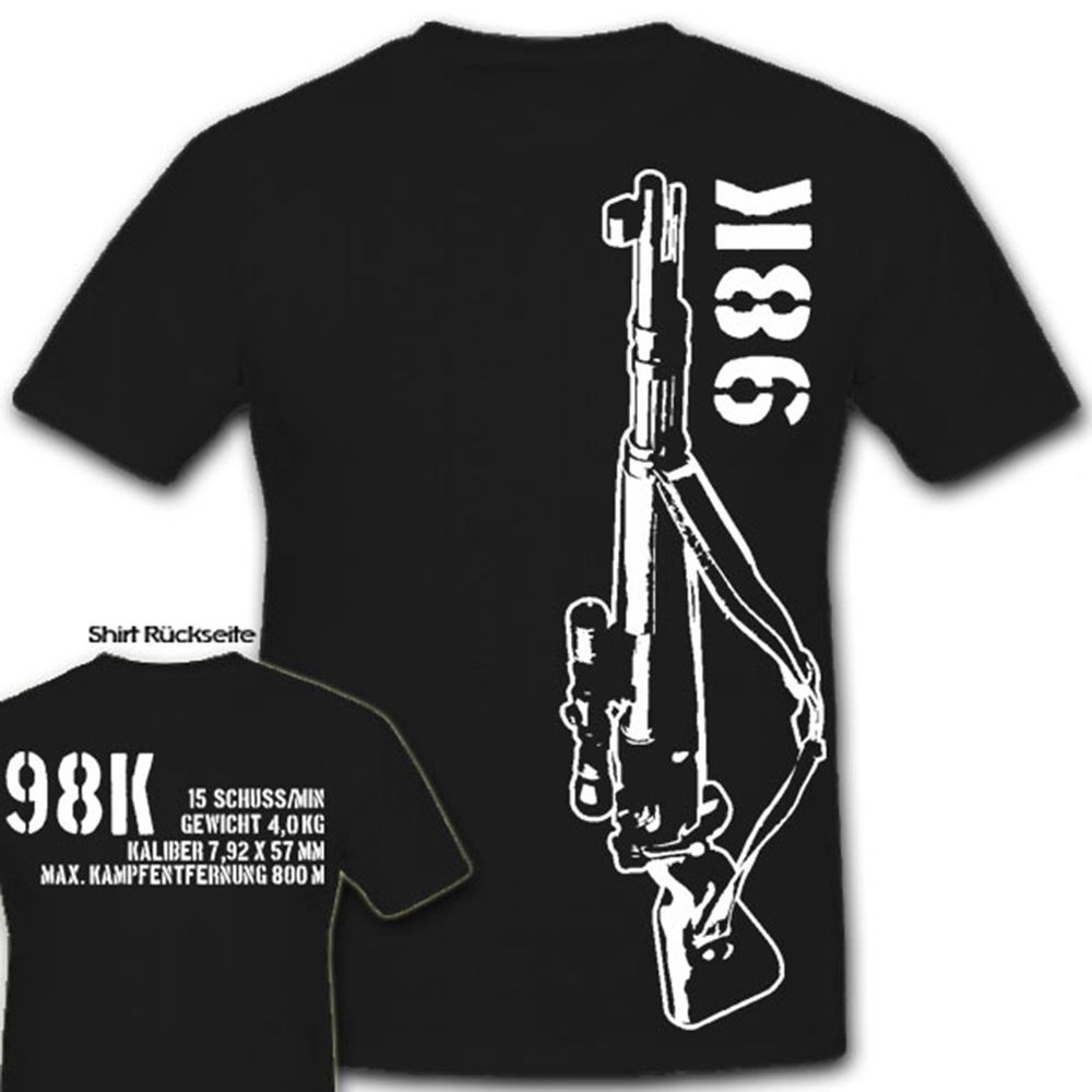 98k Mit Daten Karabiner 98k Wh Gewehr Waffe Deko Deutschland - T Shirt #7624