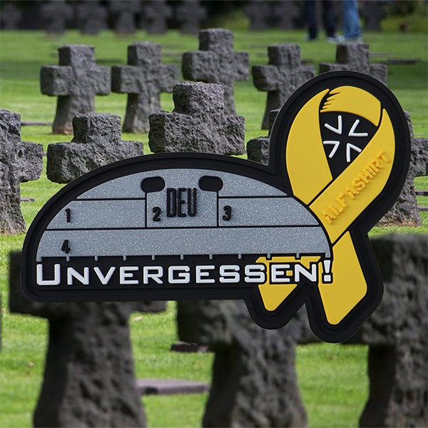 3D Patch Unforgotten Yellow Bow Alfashirt Dog Tag Bundeswehr # 32706