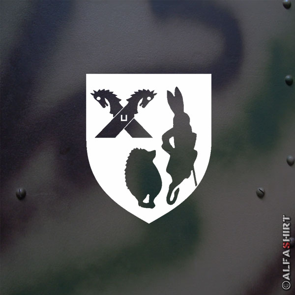 Sticker StKp3PzDiv Coat of Arms Staff Company 3 Panzer Division 8x10cm A657