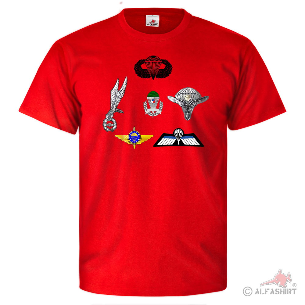 Fallschirmspringerabzeichen Fallschirm Sprung Flugzeug Airborne - T Shirt #26607