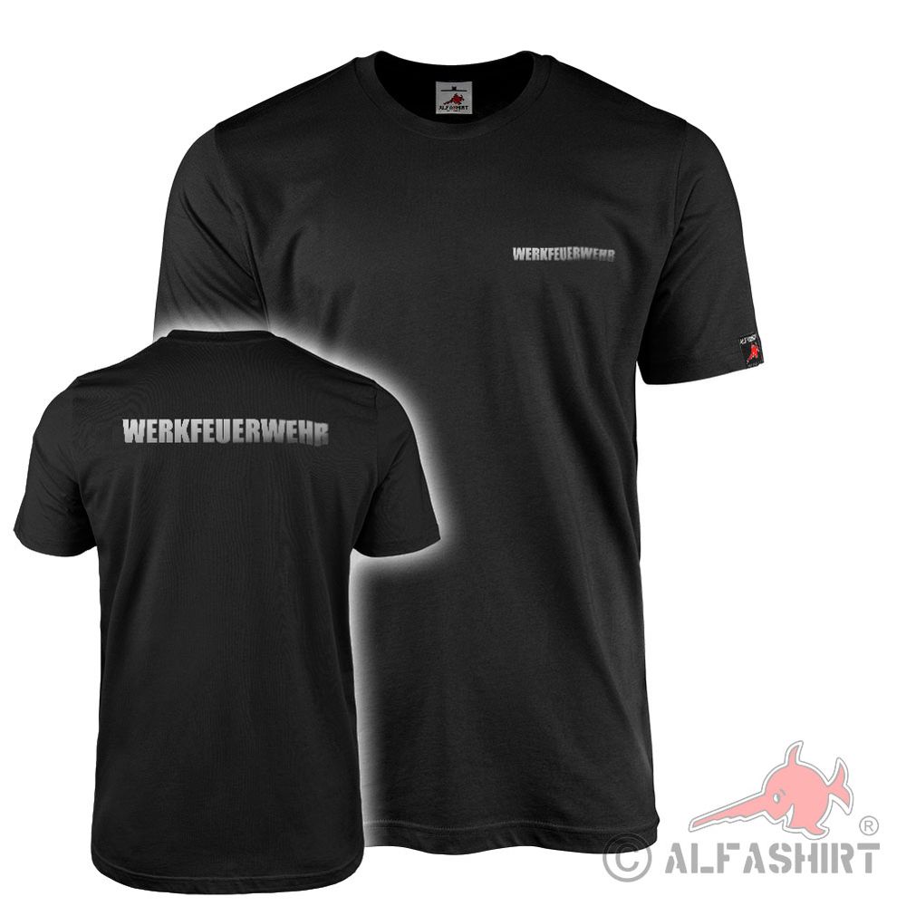 T-Shirt Werkfeuerwehr Feuerwehr Beruf reflektierend Silber Brand Unfall #42347