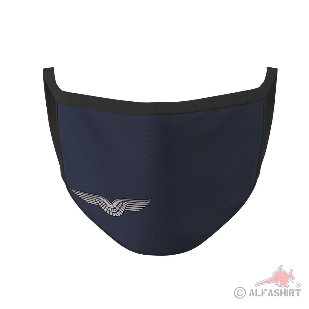 Mundmaske Luftwaffe Bundeswehr Schwinge stahlblau Uniform #35587
