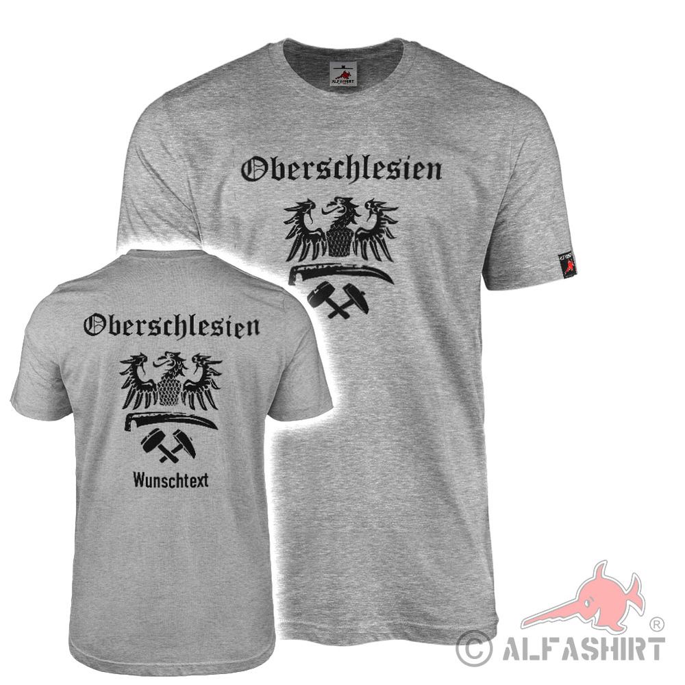 T-Shirt personalisierbar Oberschlesien Wappen Adler Schlesien Oppeln #42369