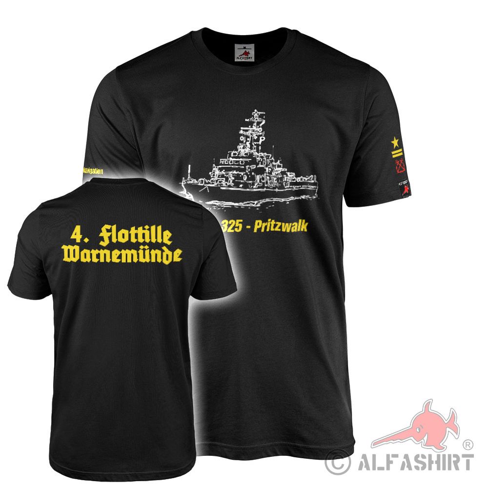 T-Shirt 4 Flotilla Warnemünde MSR 325 Pritzwalk Staff Sailor Navigation #43725