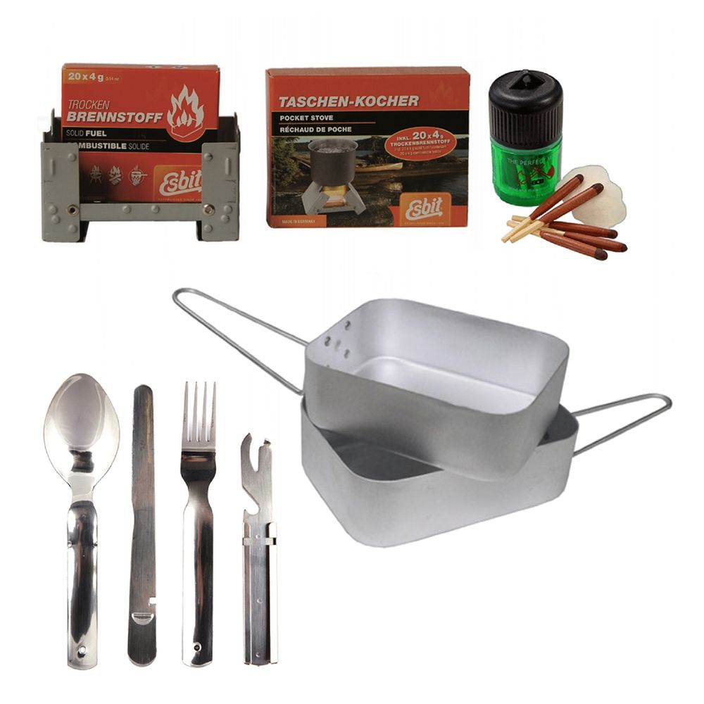 Survival Kochset Bushcraft Angeln Camping Outdoor NATO Mestin Kochgeschirr 34031