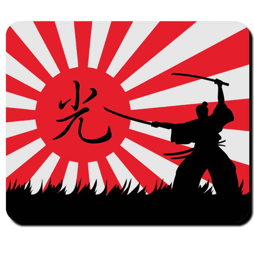 Samurai Krieger Japan Flagge Fahne Sonne KungFu Karate Kampfsport Mauspad #16539
