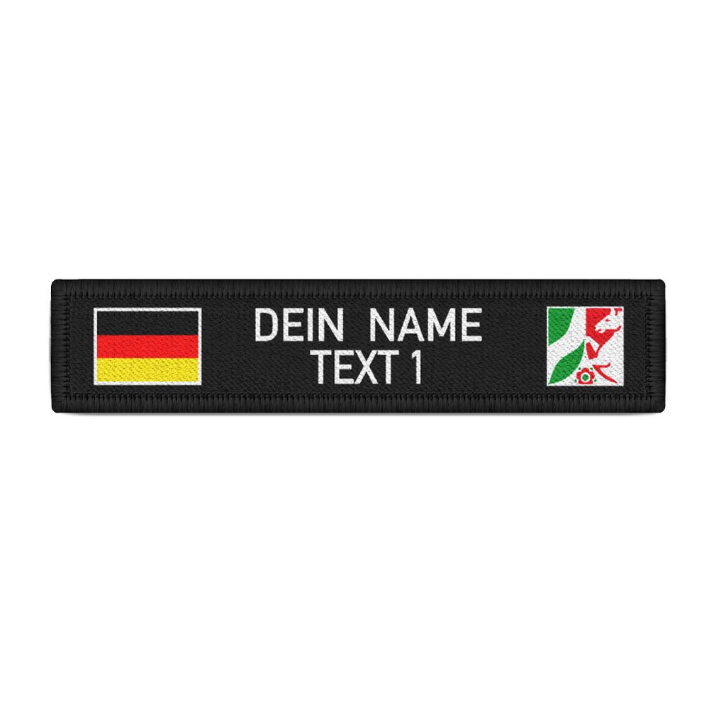 Namensschild Deutschland Dein Name NRW Bundesland Patch Wunschtext #47940