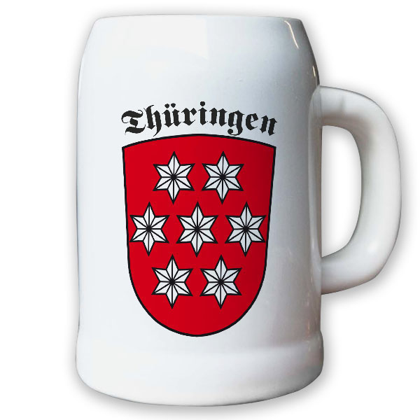 Krug / Bierkrug 0,5l - Thüringen Bundesland Landeswappen Wappen Abzeichen #9471