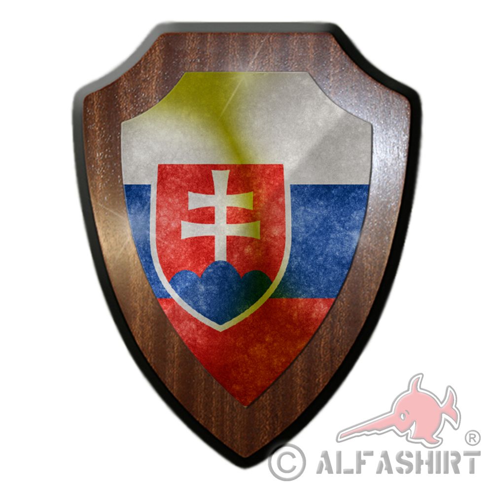 Wappenschild Slowakei Abstrakte Aquarell Nachahmung Grunge Flagge #31702