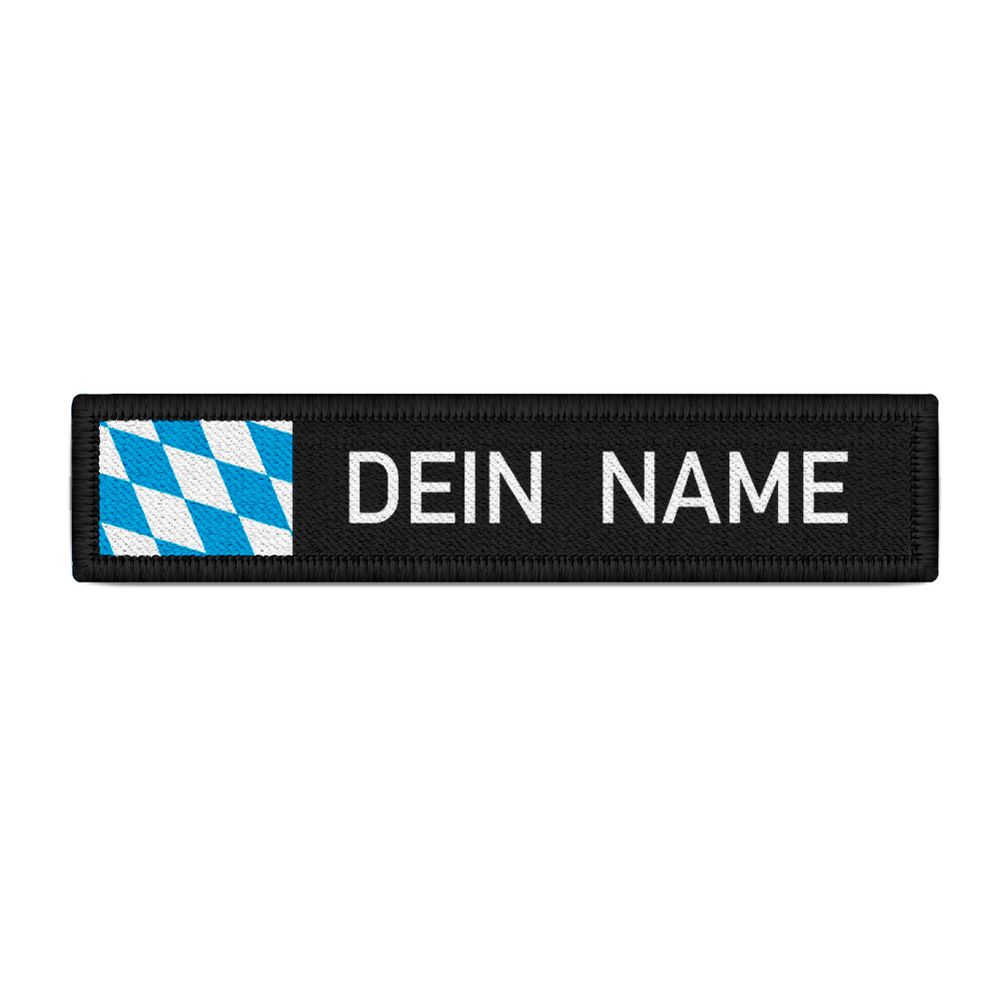 Namensschild Bayern Schwarz Name Patch Aufnäher Wunschname Germany #38608