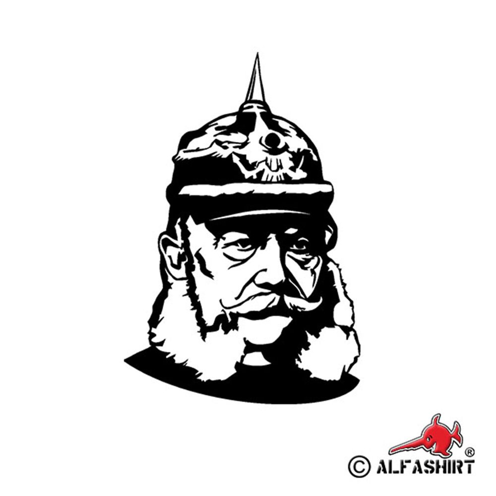 Aufkleber/Sticker Kaiser Wilhelm der 1. Preußen Kopf Porträt 15x10cm #A552