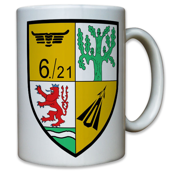 6. FlaRakGrp 21 Fluagwehrraketen Gruppe Bundeswehr Bund Bw Wappen - Tasse #11785