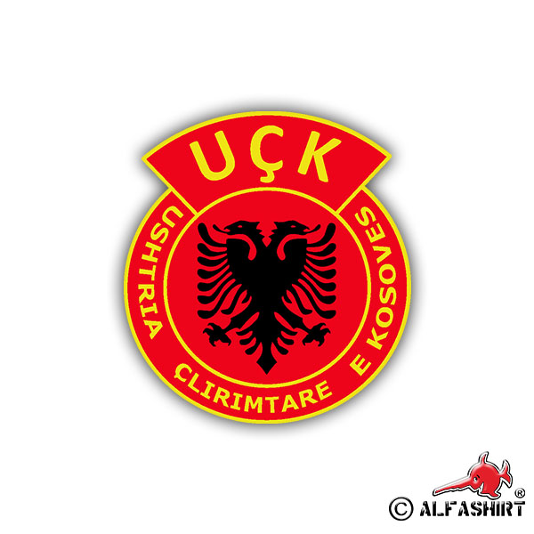Sticker UCK Ushtria Clirimatre E Kosoves Coat of Arms Badge 6cm A685