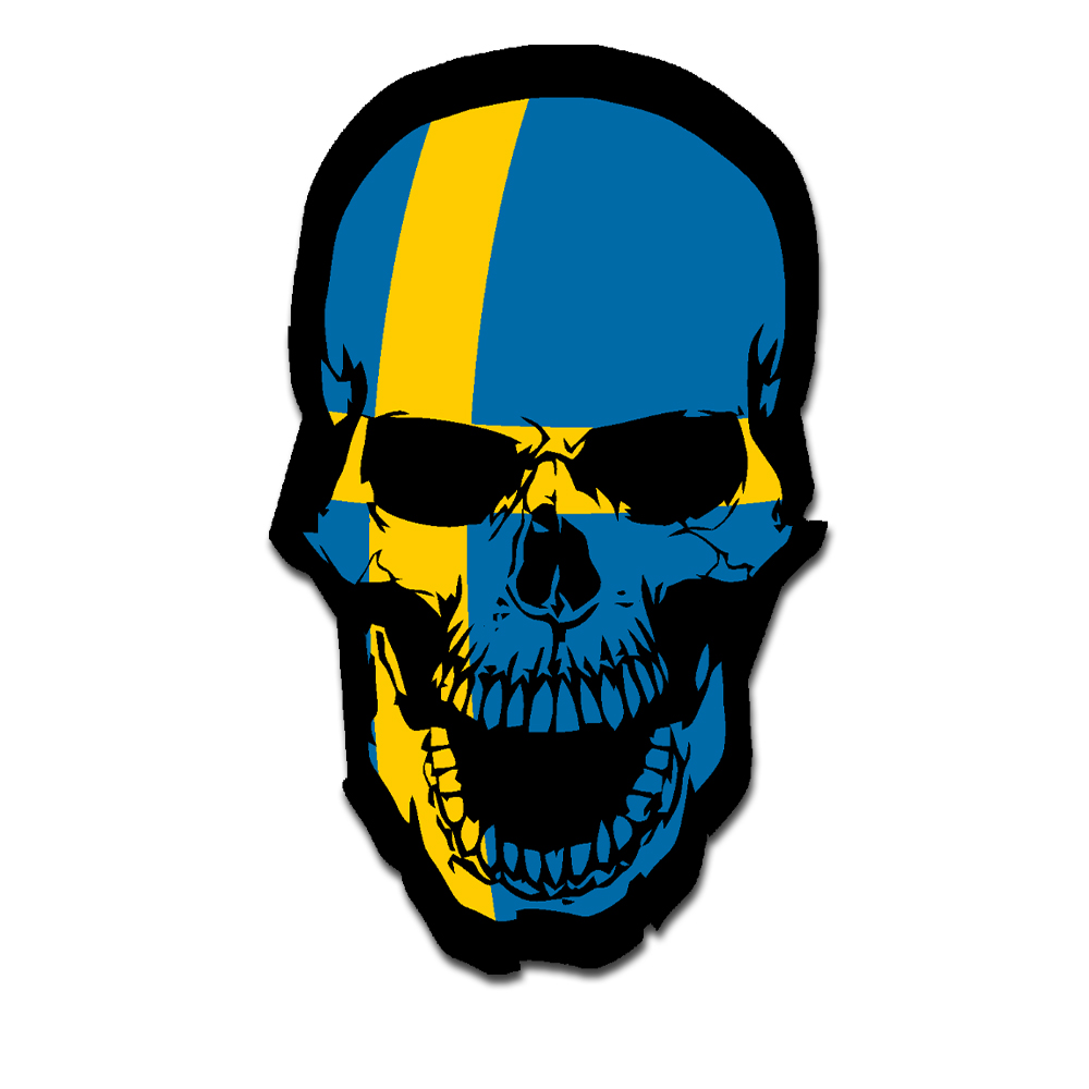 Aufkleber/Sticker Skull Schweden Schädel Knochen Stockholm Flagge 7x4cm #A4974