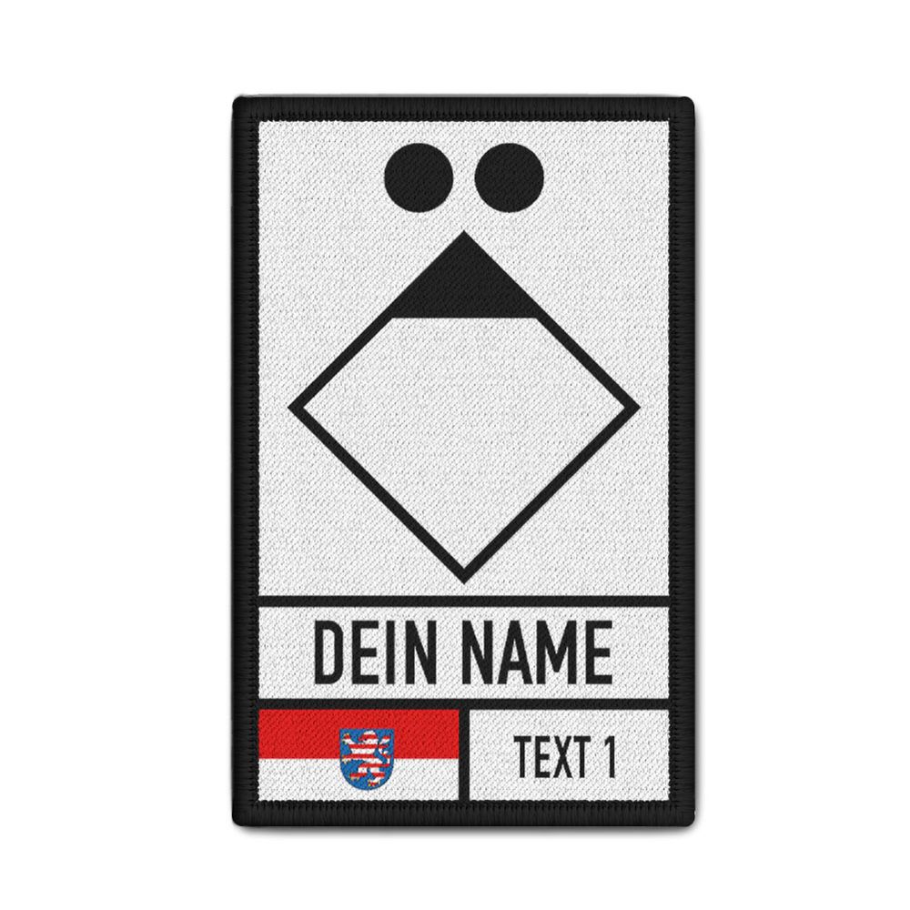 Rank Patch personalisiert 9,8x6cm Hessen Wappen Flagge Fahne Gruppenführer#43688