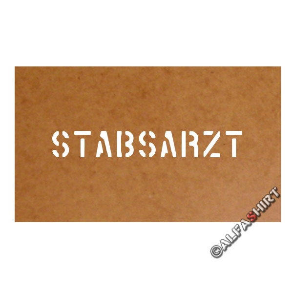 Stabsarzt Bundeswehr Sanitäter Sani Ölkarton Lackierschablone 2,5x18cm #15291