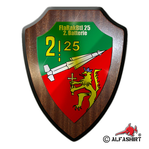 Heraldic shield / wall shield 2 Anti-aircraft combat battalion 25 Barnstorf battery # 15779