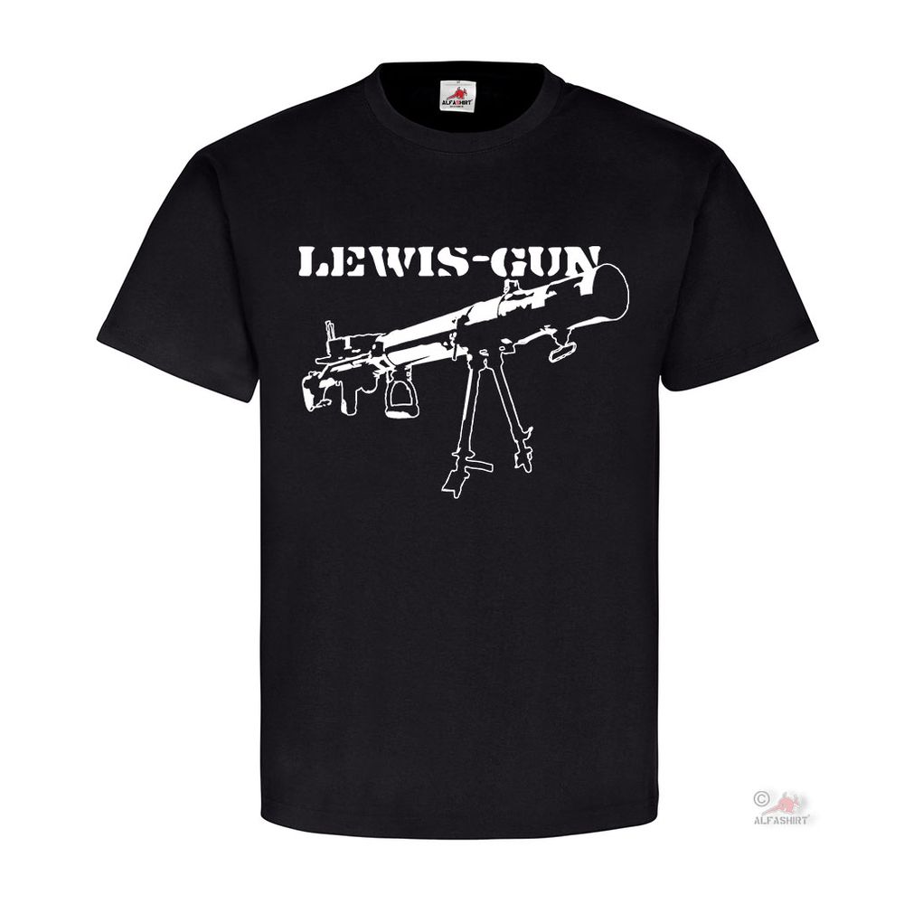 Lewis Gun englisches leichtes Maschinengewehr MG Waffe Deko T-Shirt #19418
