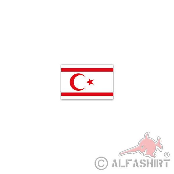 Sticker Northern Cyprus Flag Turkish Republic TRNZ Republic 11x7cm A2998