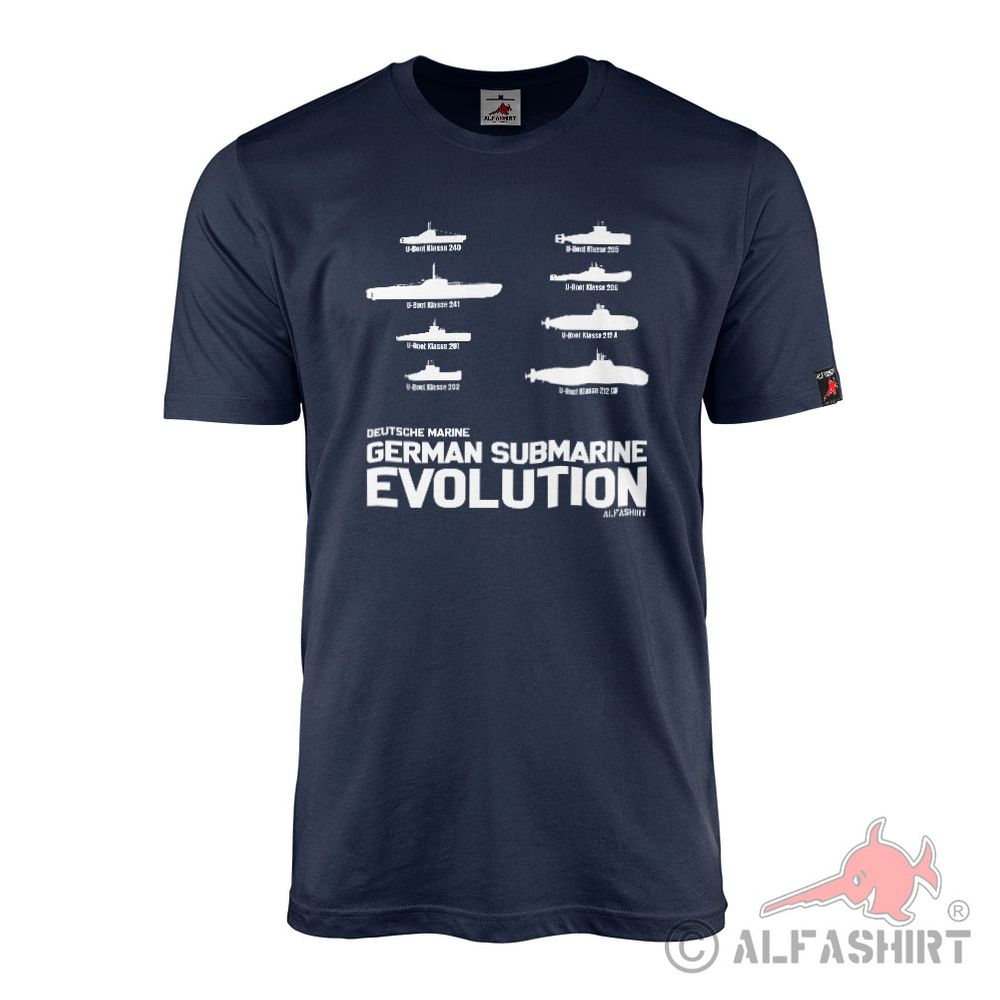 T-Shirt German Submarine Evolution Deutsche Marine Bundeswehr #42316
