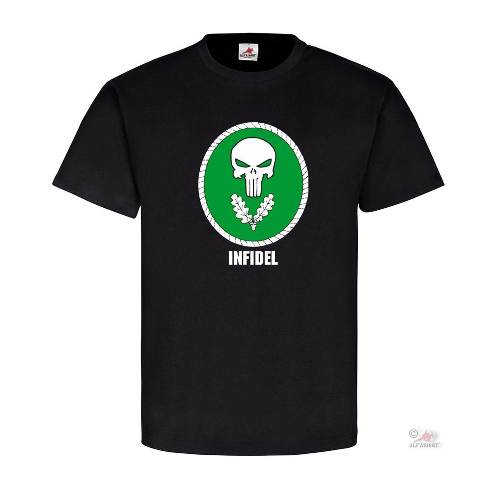 INFIDEL Lone Soldier Soldier EKL BW Badge Skull T Shirt # 18519