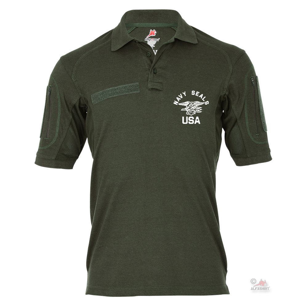 Tactical Poloshirt Alfa - Navy Seals USA Wappen United States US Army #19020