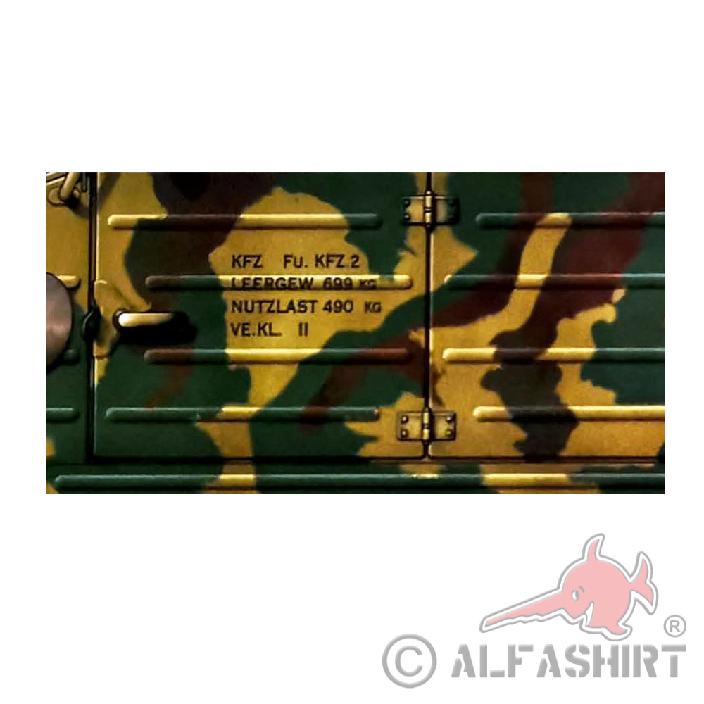 Lackierschablonen Aufkleber Beschriftung Fahrer-Tür Kübelwagen 26x13cm #A5186