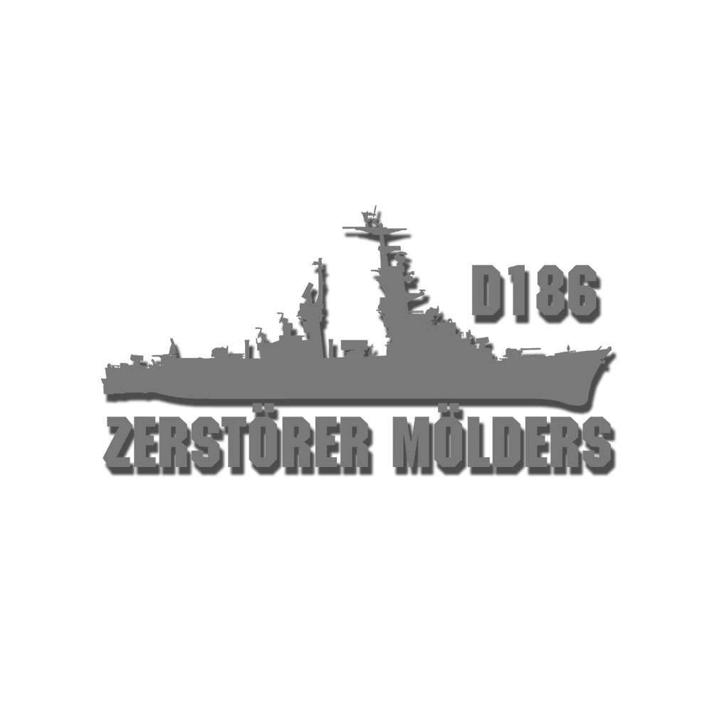Aufkleber 15x7,7cm Zerstörer Mölders D186 Marine Lütjens-Klasse #A6940