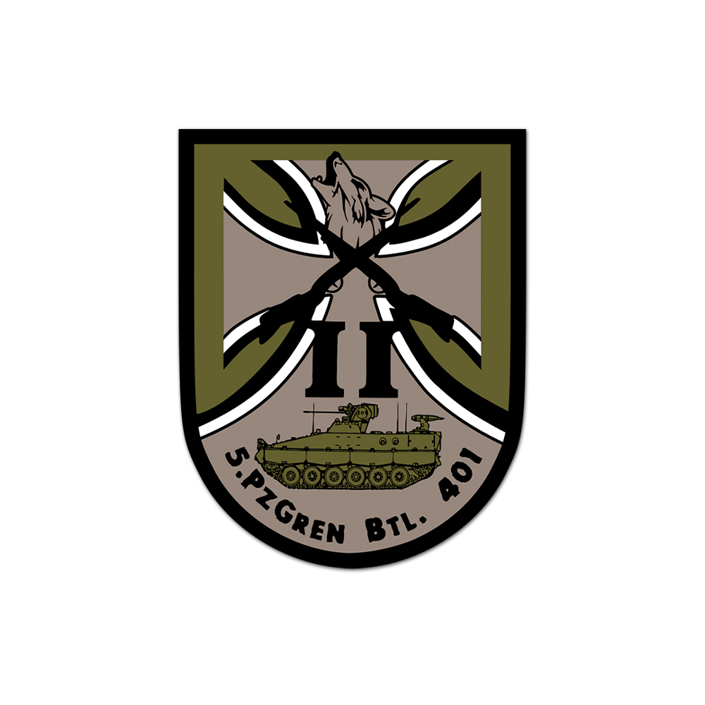 Sticker coat of arms 5 PzGrenBtl 401 Wolfskopf Panzergrenadier 7 cm#A6857