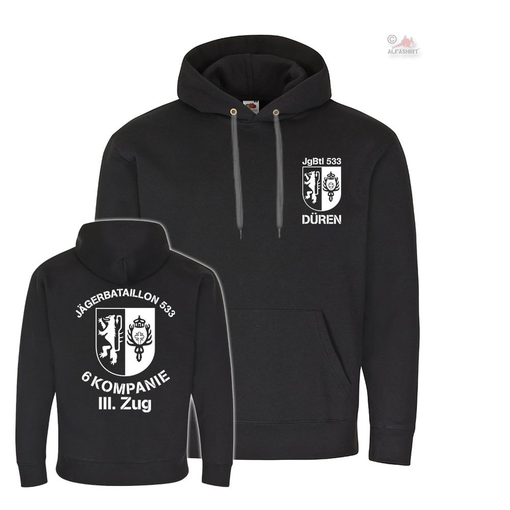 Hoodie 6 JgBtl 533 III Train Jägerbataillon BW Düren Company # 25552