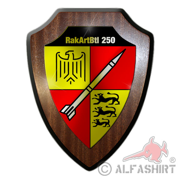 Heraldic shield / wall shield - Missile Artillery Battalion 250 Souvenir DZE # 9678