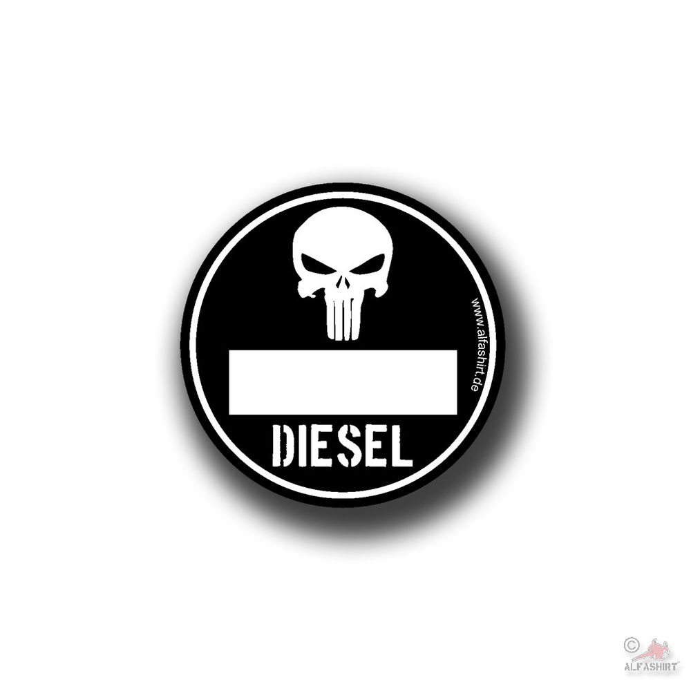 Fun environmental badge for diesel cars black environmental zone Skull 8cm # A4794