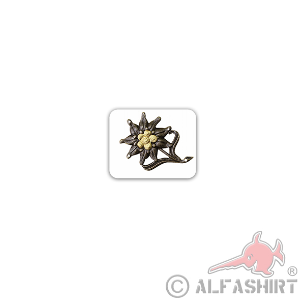 Aufkleber/Sticker Edelweiß Abzeichen Gebirgsjäger Gebirgstruppe BW 7x7cm A3207