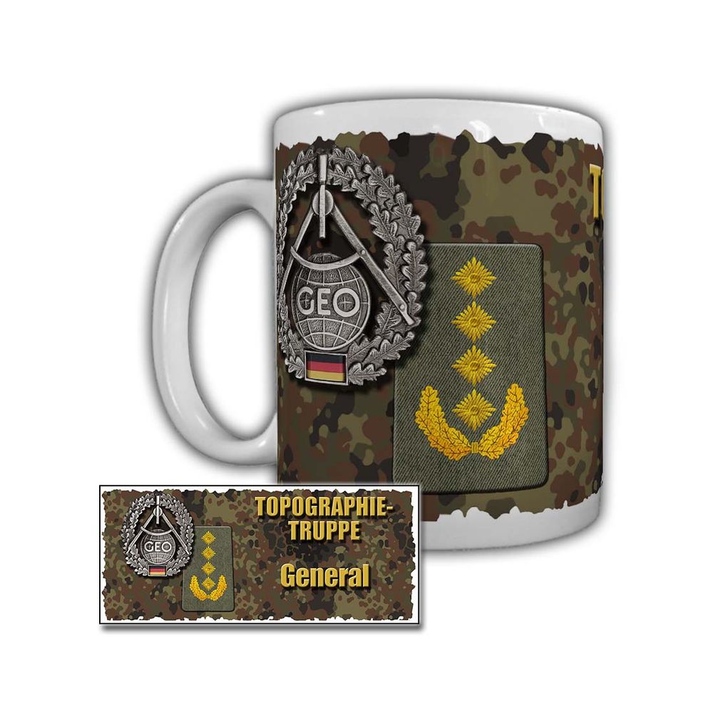 Tasse Topographietruppe General Tarn Muster Kaffee Tee Schulterabzeichen #29993