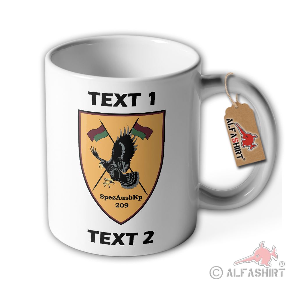 Tasse SpezAusbKp 209 Wunschtext Bundeswehr Spezialausbildungskompanie #36329